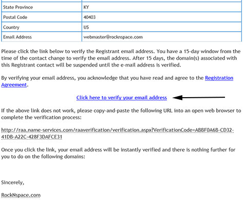 ICANN Email Example